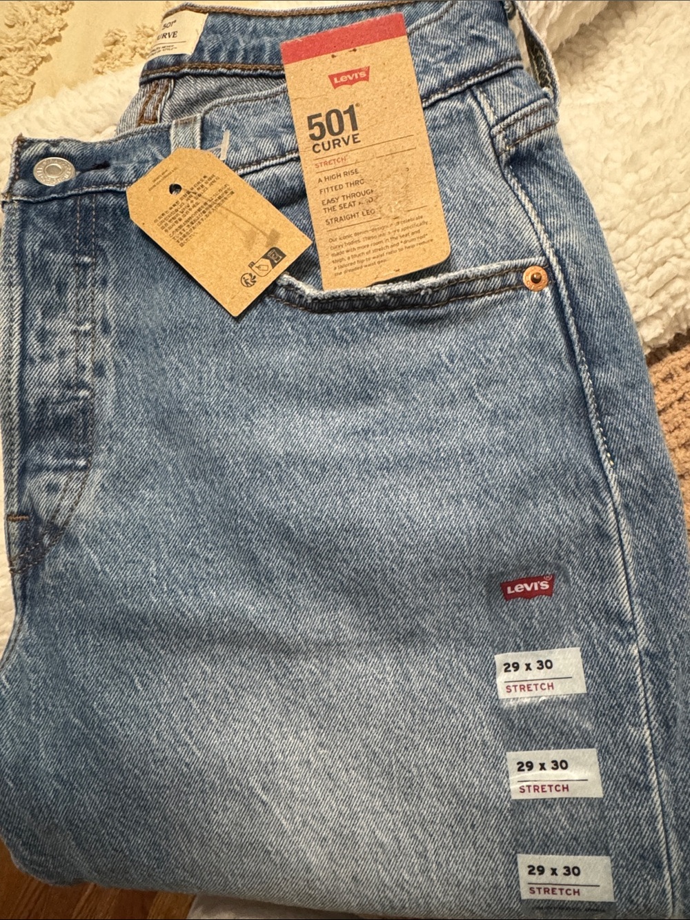 Levi's light blue denim 501 Curve jeans